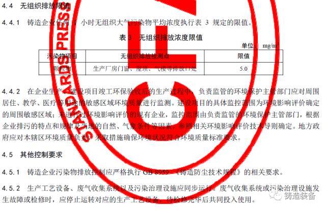 大氣污染物排放限值